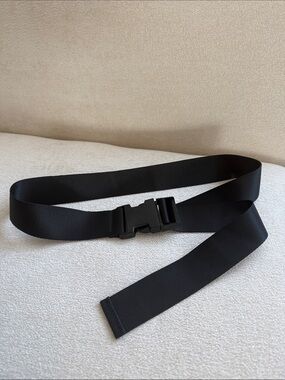 Classic Black Webbing Belt with Quick-Release Buckle